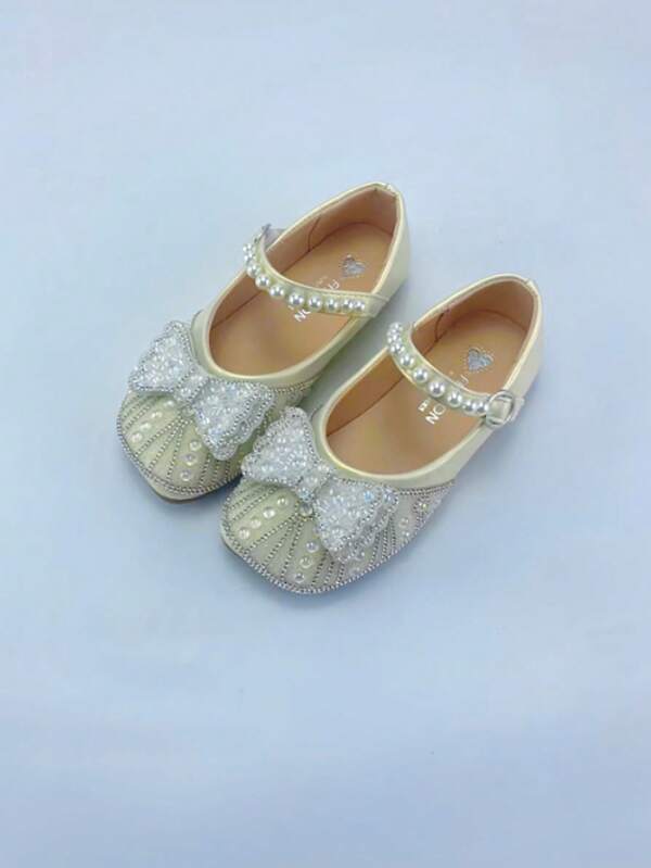 1 Pair Girls Leather Shoes Soft Bottom Cute Bow Sweet Kids Princess Shoes Spring Autumn For Party Shoe