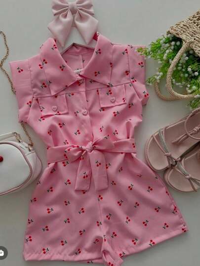 Macaquinho Infantil Social Estampado Para Meninas de a 10 Anos