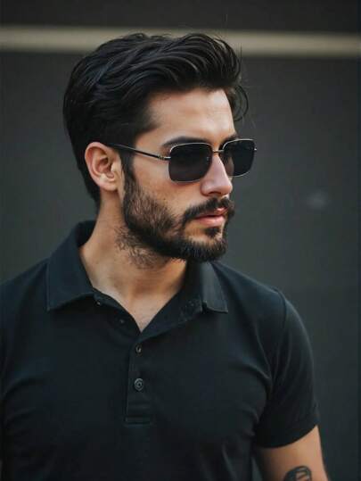 1 pieza Gafas de sol plegables de moda negras, gafas de sol polarizadas para conducir en verano, vacaciones en la playa, actividades al aire libre, viajes, regreso a la escuela con un aspecto elegante y universitario