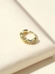 Women's Cubic Zirconia Fake Nose Ring Copper Circular Cartilage Ear Clip Nose Piercing Body Jewelry