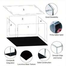 Estuche de exhibición de acrílico premium para artículos de recuerdo deportivos - Perfecto para balones de baloncesto, fútbol, fútbol americano, golf y tenis con base redonda adicional - Base negra - Ver 9