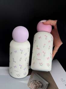 1 件 350 毫升不锈钢真空隔热杯，蝴蝶郁金香图案，适用于户外、办公室、居家、学校、汽车、生日、节日、母亲节、父亲节、返校节、情人节返校节 - 彩色 - 查看 9