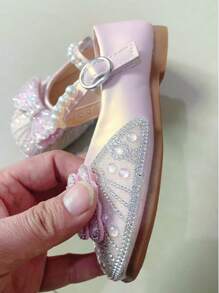 1 Pair Girls Leather Shoes Soft Bottom Cute Bow Sweet Kids Princess Shoes Spring Autumn For Party Shoe