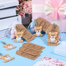 20 套/60 件熊派对礼品套装，包括熊钥匙扣、欧根纱袋、主题派对感谢标签，适用于洗礼、性别揭晓派对、新娘送礼会、生日派对 - 彩色 - 查看 4