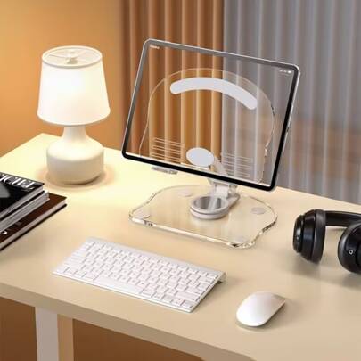 Giá đỡ máy tính bảng đa chức năng xoay 360 độ bằng acrylic, giá đỡ điện thoại di động, giá đỡ để bàn, chống trượt, có thể gập lại, di động cho iPad