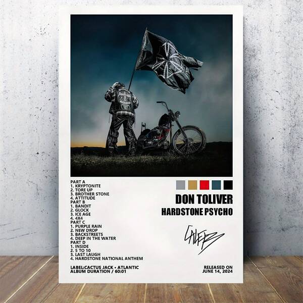 1PC Don Toliver Music Album Canvas Poster, "Hard Rock Spirit" Frameless Album Cover Canvas Poster, Modern Hip Hop Wall Painting For Living Room, Man Den, Studio Decoration