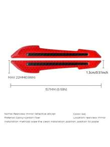 2入組汽車後視鏡鏡子反光貼紙 - 紅色 - 查看 3