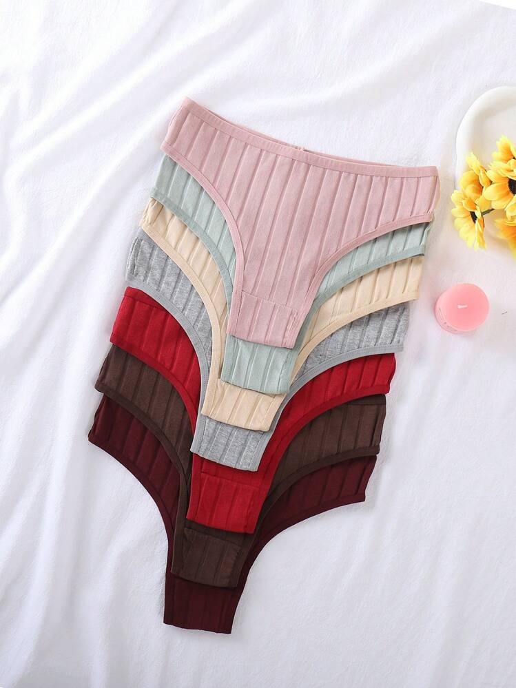 7 piezas Bragas deportivas de algodón suave y transpirable para mujer - Multicolor - Añade 3