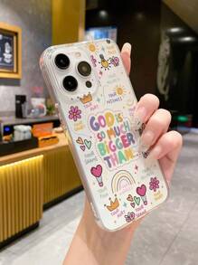 Colorful Artistic Phone Cases With Floral, Butterfly, Sun, Crown, Light Bulb, Heart, Rainbow And Other Patterns. Phone Cases With God-Related Slogans And Christian Graphic Transparent Designs, Compatible With IPhone & Galaxy