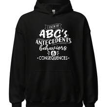 Sudadera con capucha de analista de Beor, regalo divertido de BCBA, sudadera de terapeuta ABA, suéter de especialista de Beor, suéter de BCBA, regalos de educación especial - Negro - Ver 1