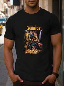 Men's Retro 90s Movie Valentine'S T-Shirt, 1 PC 220gsm Round Neck Casual Heavy Pure Cotton T-Shirt