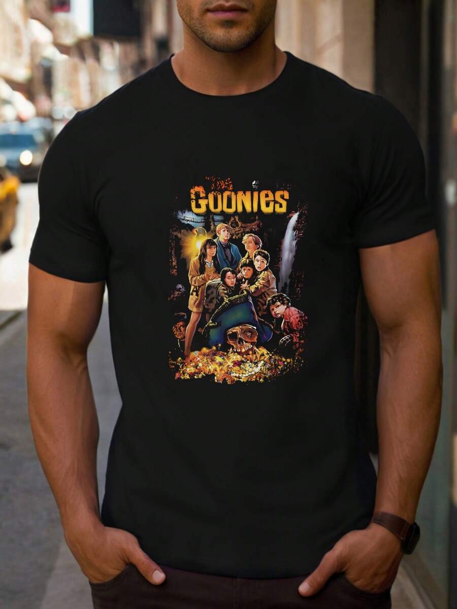 Men's Retro 90s Movie Valentine'S T-Shirt, 1 PC 220gsm Round Neck Casual Heavy Pure Cotton T-Shirt