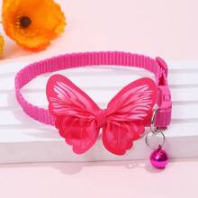 5pcs Bow-Knot Decor Pet Collar Butterfly Design Polyester Pet Collar Suitable For Cats And Small Dogs, Indoor/Outdoor Use