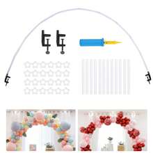Balloon Arch Stand Reusable Balloon Arch Kit 10FT Adjustable Balloon Arch Stand Set Frame For Birthday Decorations Wedding Graduation Anniversary Graduation Party New Year Black - White - View 5