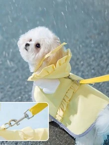 Angel Wings Design Raincoat For Pets, Candy Color, Waterproof & Windproof Dog Cat Cloak, For Small To Medium Dogs & Cats, Breathable And Lightweight Walking & Hiking Essentials With Leash Hook