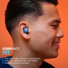JLab Go Pop+ True Wireless Bluetooth Earbuds + USB Charging Case, Dual Connect, IPX4 Sweat Resistance, Bluetooth 5.1 Connection, 3 EQ Sound Settings Signature, Balanced, Bass Boost - Navy+ - View 6