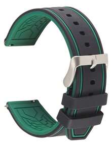 1pc Men Silicone Sports Leisure Style Watch Band Quick Release Sport Strap 20mm 22mm 24mm Watch Strap Watch Replacement Watchband,Breathable Exercise Wristband Accessories,Great Gift For Christmas,Birthday,Back To School Gifts,Suitable For Outdoor Activities,Daily Wear,Travel,Workout Essentials