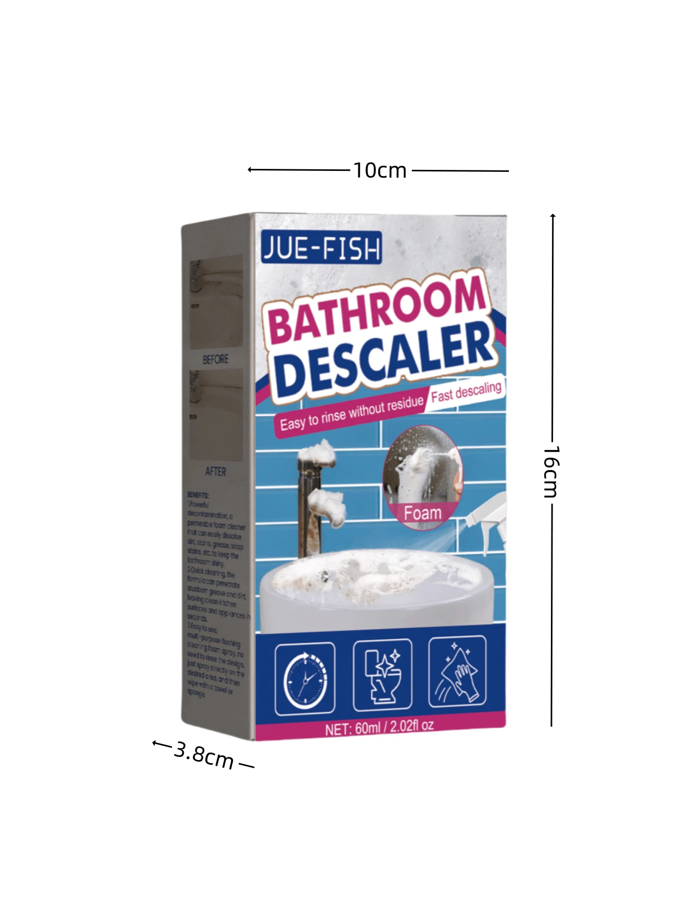Bathroom Cleaner Shower Room Glass Scale Cleaner Stainless Steel Washbasin Bathtub ...