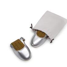 Women Round Toe Flats Casual Soft Bottom Foldable Ballet Flats  Comfortable Slip On Travel Vacation Office Wedding Shoes - 銀色 - 查看 2