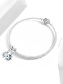 1Pc Fashionable Moon And Star Charm Bead Fit For Women Bracelets Bangles DIY Jewelry Making And Daily Outfit Matching Jewelry Decoration For Girls