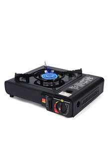 Portable Stove One Burner Gas Stove With Case Camping Travel - màu đen - Xem 4