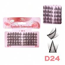 Fadvan 60pcs 5 Rows D 0.07 DIY D1-D29 Cluster Lash Segmented Extensions Invisible Natural Individual Eyelash Trilogy Foxed Large Capacity Mixed Tray Soft Lashes Supplies - Black - View 39