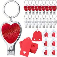 30Pcs(10Sets) Mother's Day Valentine's Day Heart Multi Function Bottle Opener Nail Clipper Couple Favors Love Greeting Cards White Organza Bags For Party Supplies Valentine Gift Souvenir Wife Husband Decor - Multicolor - View 2