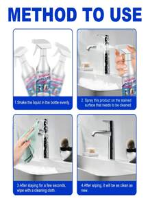 Bathroom Cleaner Shower Room Glass Scale Cleaner Stainless Steel Washbasin Bathtub Decontamination - Multicolor - View 4