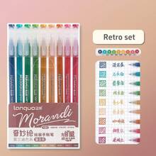 Set di 9 penne gel Morandi con gradiente di colori, barile trasparente 0,5 mm, pennarello per l'illuminazione elevata, regali per il ritorno a scuola