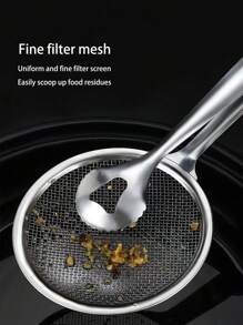 Mop cloth 1/2 Stücke rostfreier Stahl Frittierfett Sieb Löffel, Frittiergut Sieb, Ölsieb