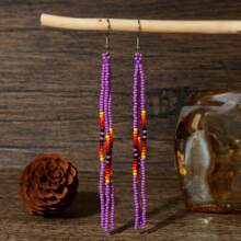 Handmade Bohemian Style Tassel Earrings With Colorful Bead Strings, Perfect Gift For Couples, Friends, Birthdays And Valentine's Day, Earrings Suitable For Everyday Wear,Mom,Mother,Mother's Day,Gift
