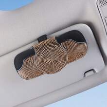 Un support de lunettes de voiture en PU avec strass, étui à lunettes de soleil , accessoires d'intérieur pour véhicules General Motors