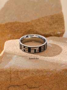 1 Stück vintage, abgenutzt aussehender Edelstahl-Herrenring Accessoire - Ring - Übersicht 4