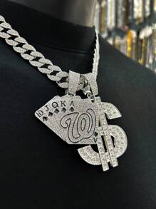 Gorący styl sprzedaży hip-hop pełny stras szczęśliwy poker dolar wygrywający kombinacja wisiorek męski łańcuch - Szczęśliwy dolar hip-hopu - Zobacz 6