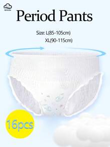 16pccs, Sanitary Napkins, Menstrual Pants, Night Underwear Sanitary Napkins, Soft And Skin-Friendly, Super Breathable Physiological Underwear Sanitary Napkins, Absorbent Underwear, Physiological Pants Menstrual Pants