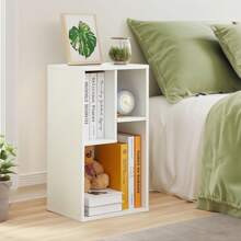 VECELO Storage Display Shelf, Bookcase With Height Difference Fits Tallest Hardcovers, Horizontal Available, Free Standing For Home Office - White - View 2