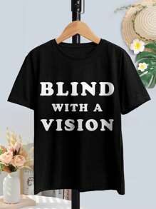Valentine's Day Blindness Awareness T-Shirt 'Blind With A Vision' Inspirational Quote For Ladies