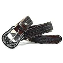 Atrevidu's Texas  Hand Painted Leather Country Belt - Tabaco - Ver 4