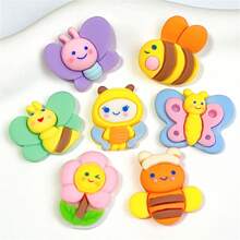 7pcs Bee And Flower Fridge Magnets, Office Message, Kitchen Home Decor Magnetic Stickers Gifts Birthday Graduation