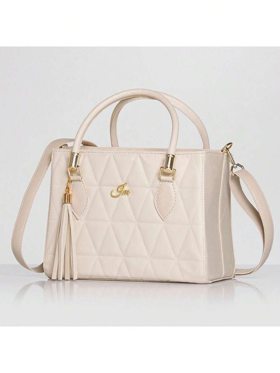 Traditional Lorena Women's Bag With Hand Strap And Crossbody - Beige - View 1