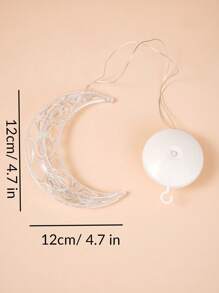 1 件 10 灯空心月亮形吸盘电池供电亚克力月光灯，节日派对装饰灯，斋月装饰通宵电池灯