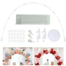 Balloon Arch Stand Reusable Balloon Arch Kit 10FT Adjustable Balloon Arch Stand Set Frame For Birthday Decorations Wedding Graduation Anniversary Graduation Party New Year Black - White - View 4
