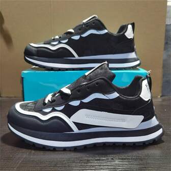 Men's 2025 New Breathable Fashionable Chunky Sneakers, Ins Casual Sports Shoes Thick Sole Non-Slip Sneakers For Teenager Students