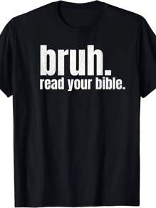Bruh Meme  tu Biblia Dios Camiseta Divertida Moderna de la Iglesia Cristiana - Negro - Ver 1