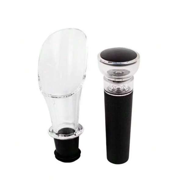 kit c/ 1 bico aerador + 1 tampa para vinhos [ de acrílico e borracha ]