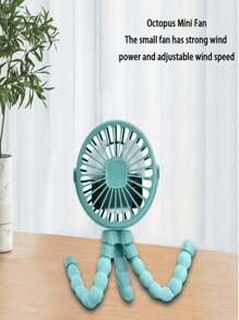 Mini Octopus Fan For Baby Stroller 3 Speed Adjustment 500mAh Office Room And Car - Teal Blue - View 5