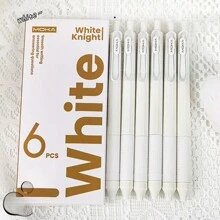 MOKA 6 支装黑武士笔 - 0.5 毫米笔尖，书写流畅，塑料材质 - 适合学校和办公室返校