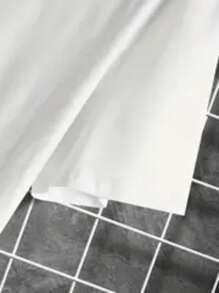 Basic Cotton Short Sleeve Casual T-Shirt With Print, Men's Plain Basic Cotton Short Sleeve Summer T-Shirt Black/White, Men's Round Neck Short Sleeve Basic T-Shirt With Print - 白色 - 查看 6