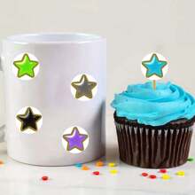 Rollo de 500 pegatinas de la popular serie de estrellas de cinco puntas de colores para decoración de teléfonos móviles, tazas y manualidades DIY de PVC