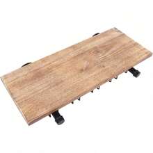 SENDERPICK Portabottiglie lousriyy con portabicchieri, portabottiglie in legno, portabottiglie da parete, portabicchieri retrò da 24 pollici, barra da parete sospesa per cucina e sala da pranzo (24 pollici)